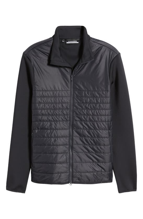 Shop J. Lindeberg Martino Quilted Hybrid Golf Jacket In Black