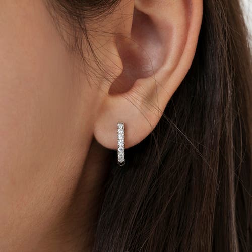 Shop In Season Jewelry Small Multi Clear Cubic Zirconia Huggie Earrings In Silver