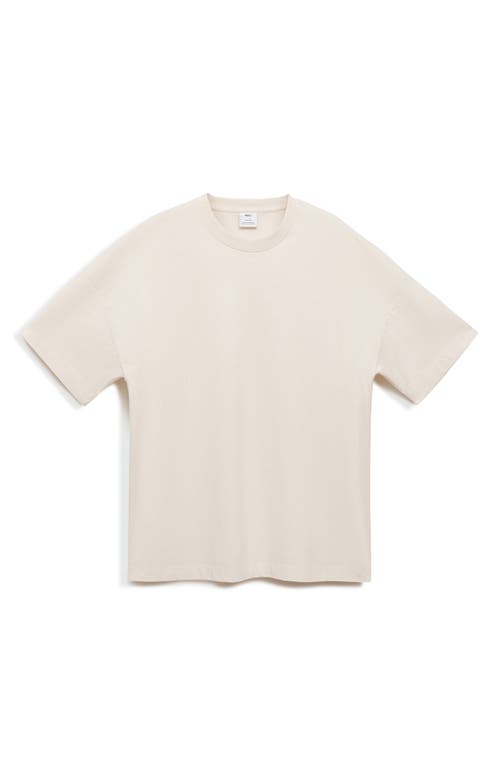 Shop Mango Oversize Cotton T-shirt In Ecru