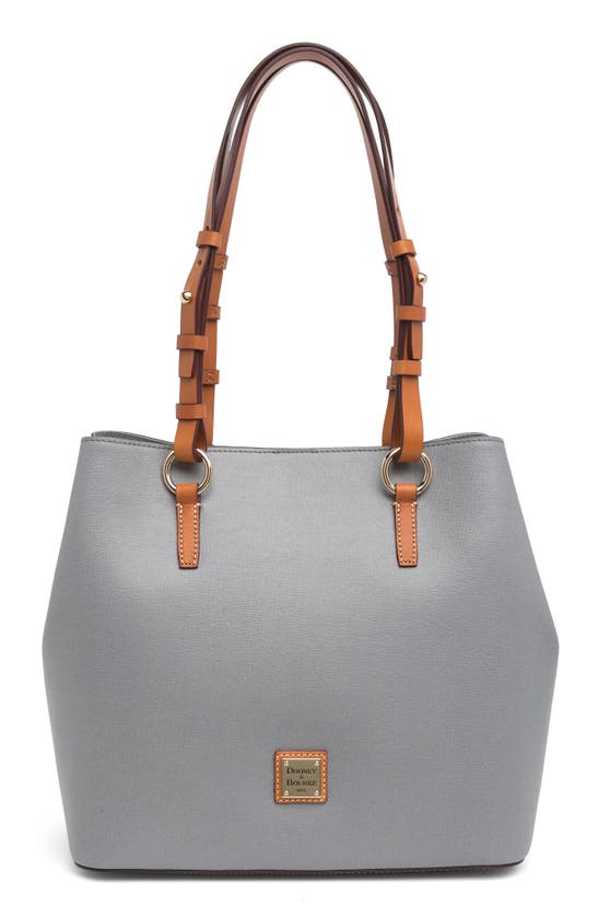 Dooney & Bourke Briana Leather Shoulder Bag With Zip Pouch In Smoke Grey