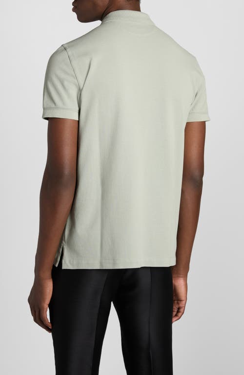 Shop Tom Ford Short Sleeve Cotton Piqué Polo In Menthol