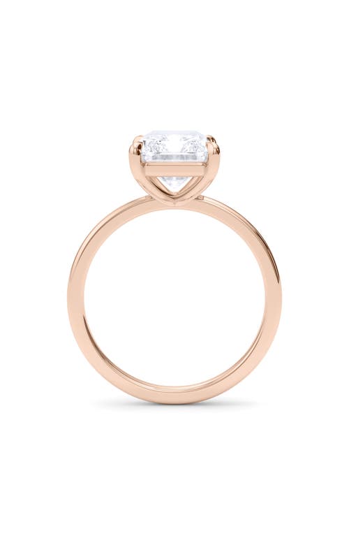 Hautecarat Radiant Cut Lab Created Diamond Ring In 2.50 Ctw 18k Rose Gold