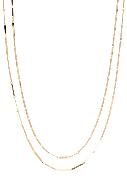 Laser Rectangle Double Strand Necklace in Gold