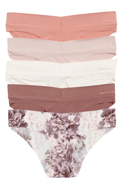 0% Off) Danskin Seamless Panties - 5-Pack, Bikini (For Women) - DS CHEETAH  STRIPE TEXTURE PRESSED PETAL/COTTONWOOD (XL ) on Sale.