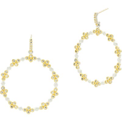 Freida Rothman Fleur Bloom Circle Drop Earrings