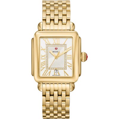 Michele Deco Madison Diamond Dial Bracelet Watch, 3m