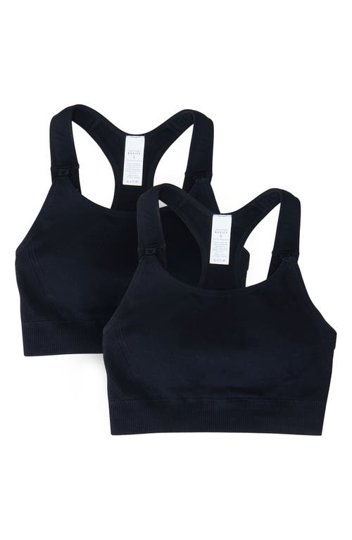 Ingrid & Isabel Set of 2 Nursing Sports Bras Black /Black at Nordstrom,