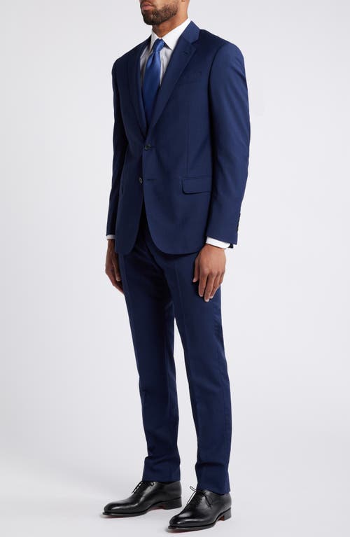 Shop Emporio Armani Microcheck Wool Suit In Royal Blue