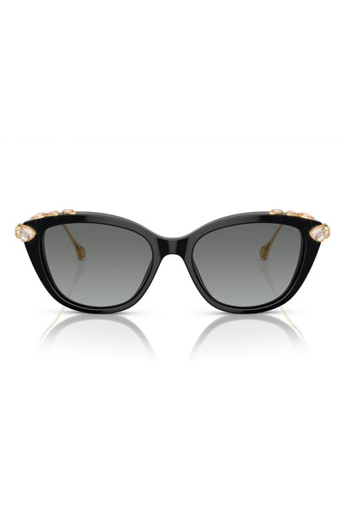 Swarovski 53mm Gradient Cat Eye Sunglasses In Grey Flash