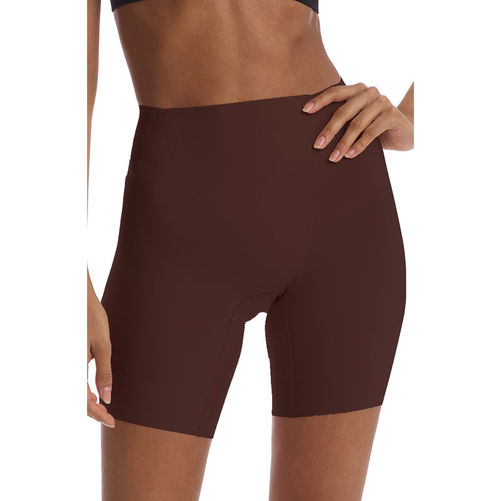 Commando Zone Smoothing High Waist Shorts In Mocha