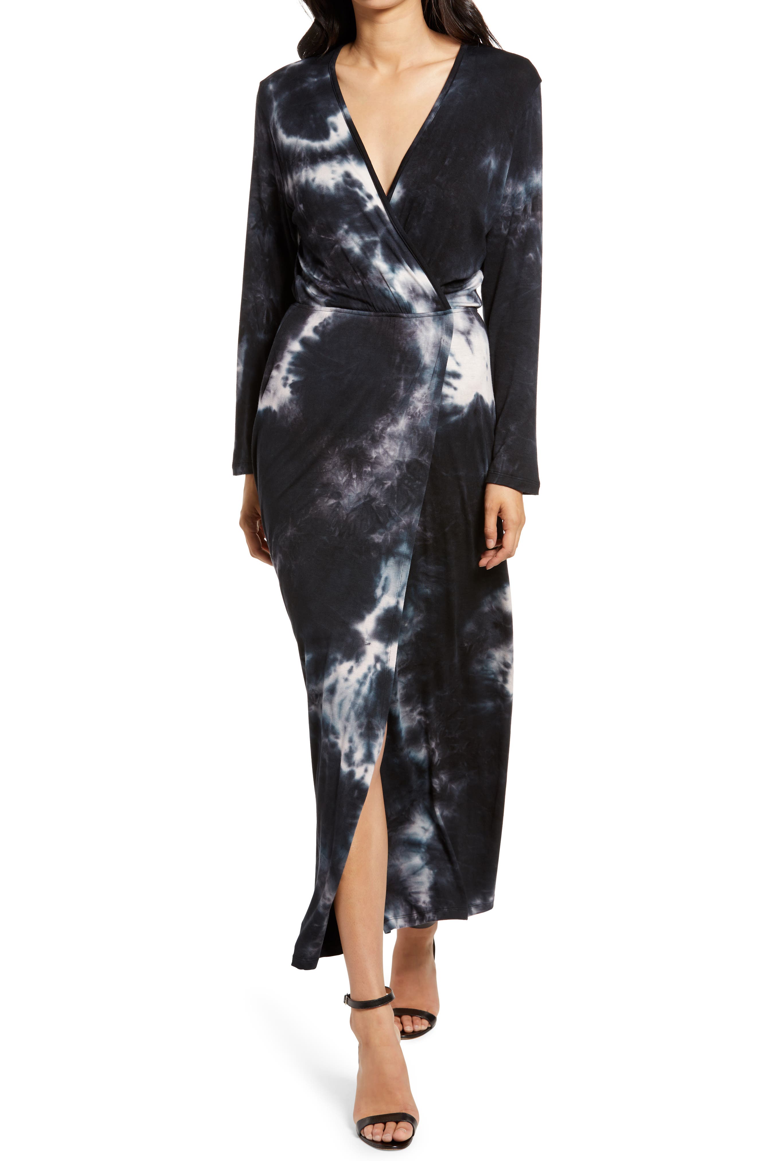 tie dye long sleeve maxi dress