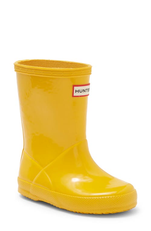 Hunter 'First Gloss' Rain Boot in Yellow /Yellow