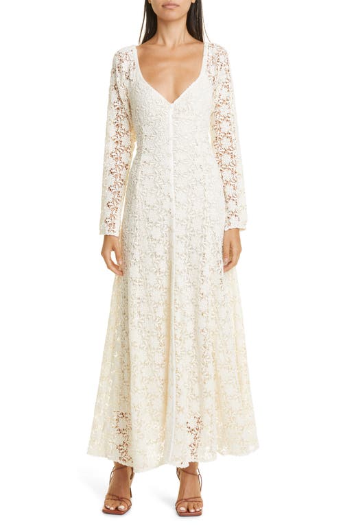 byTiMo Long Sleeve Lace Maxi Dress in 003 - Off White