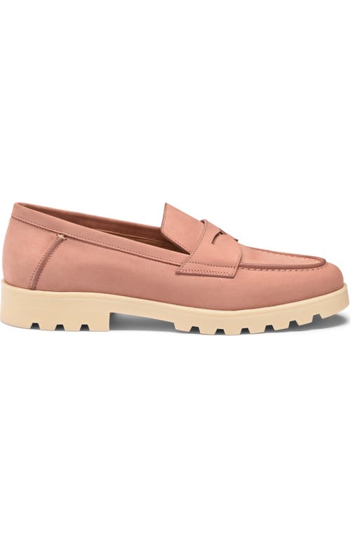 Santoni Pink Nubuck Lugsole Loafer