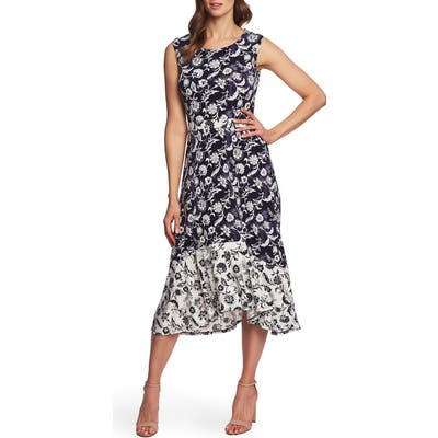 Chaus Batik Floral Sleeveless Dress, Blue