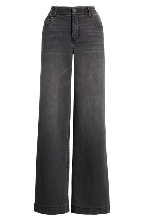 Wit & Wisdom Sam 'ab'solution High Waist Wide Leg Jeans In Washed Black