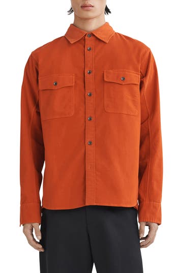 Rag & Bone Stretch Cotton Moleskin Jacket In Orange