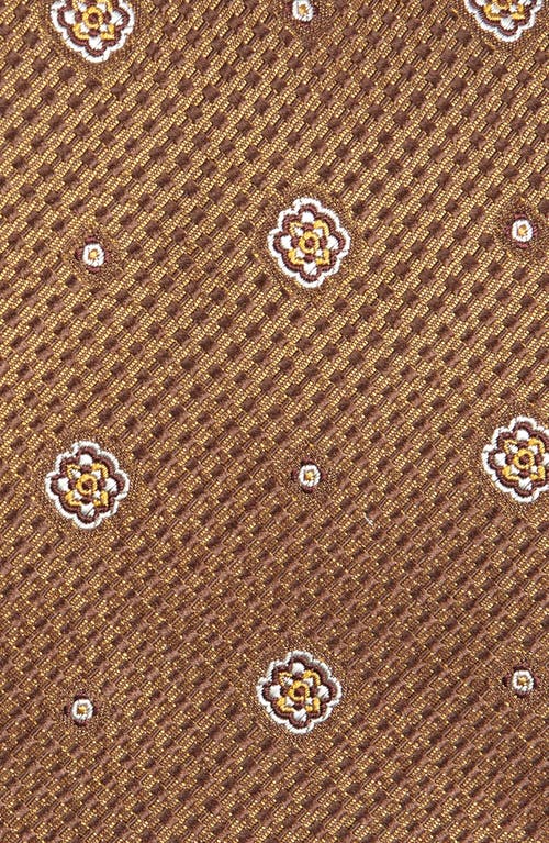 Shop Brioni Neat Medallion Silk Tie In Gold