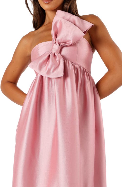 Petal And Pup Petal & Pup Betina Bow One-shoulder Gown In Pink