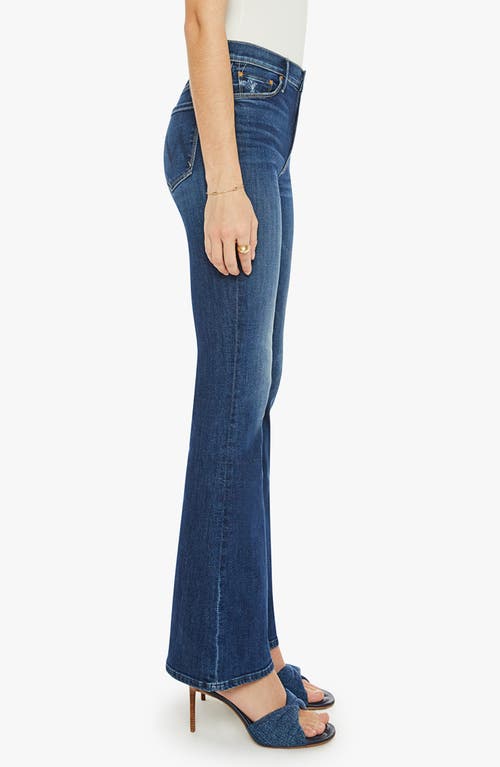 Mother Flared Denim Jeans With Frayed Stitching In Multi