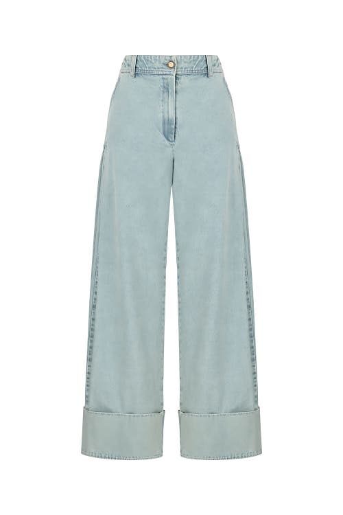 Shop Nocturne High Waist Double-leg Jeans In Blue