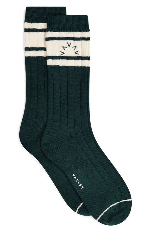 Varley Malissa Wide Rib Crew Socks In Conifer