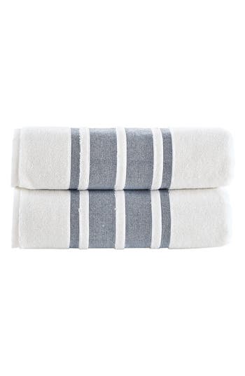 Brooks Brothers Contrast Boarder 2-piece Towel Set In Navy