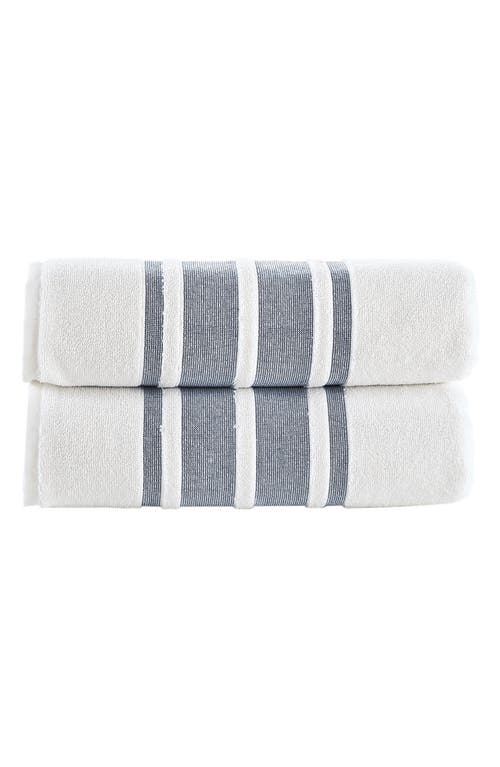 Brooks Brothers Contrast Boarder 2-piece Towel Set In Navy