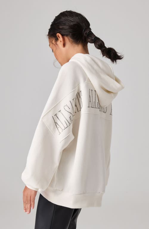 Shop Allsaints Sm By  Kids' Embellished Graphic Hoodie In White