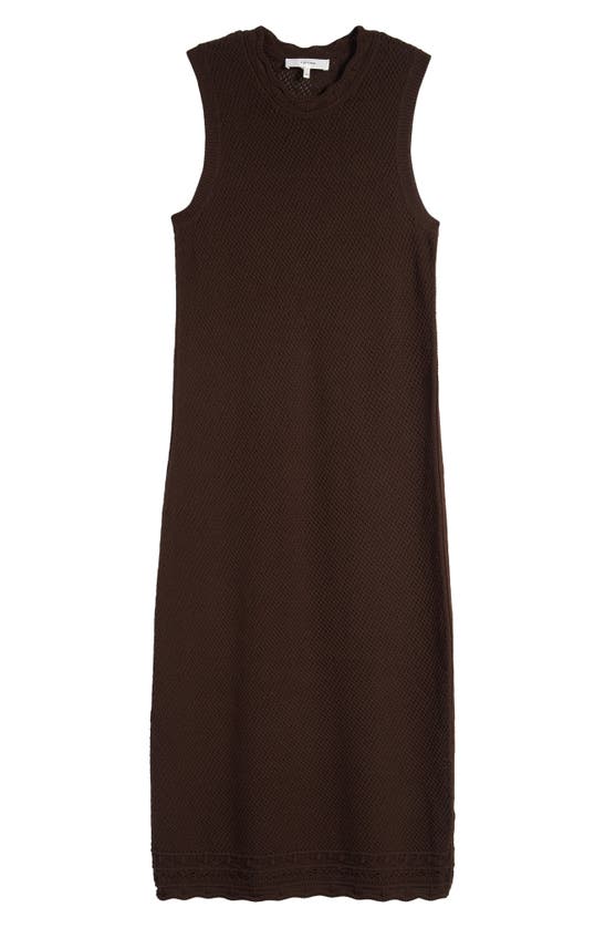 Shop Frame Open Stitch Sleeveless Dress In Chocolate Brown
