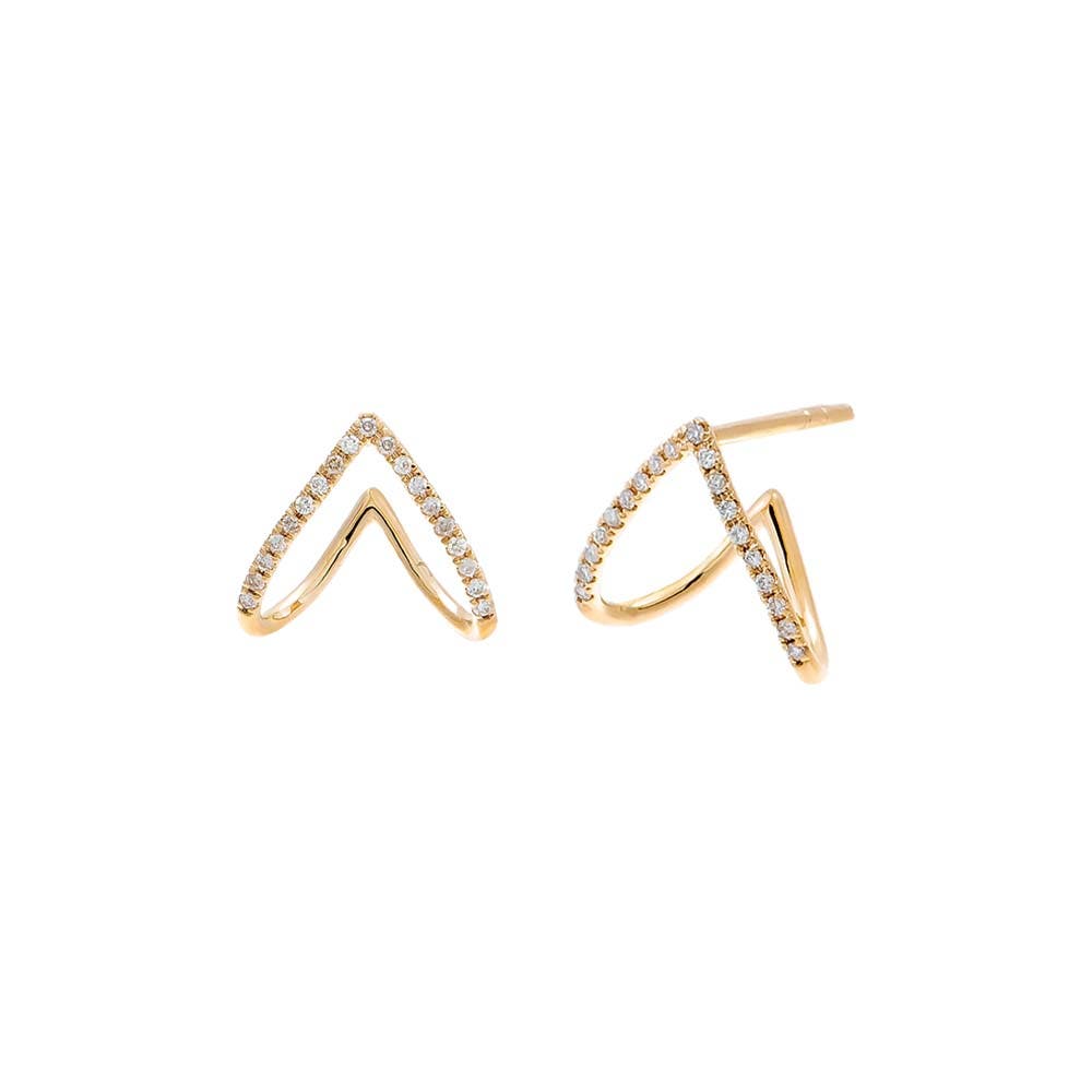 BY ADINA EDEN Diamond Pave Double Cage Stud Earring 14K in 14K Gold Cover