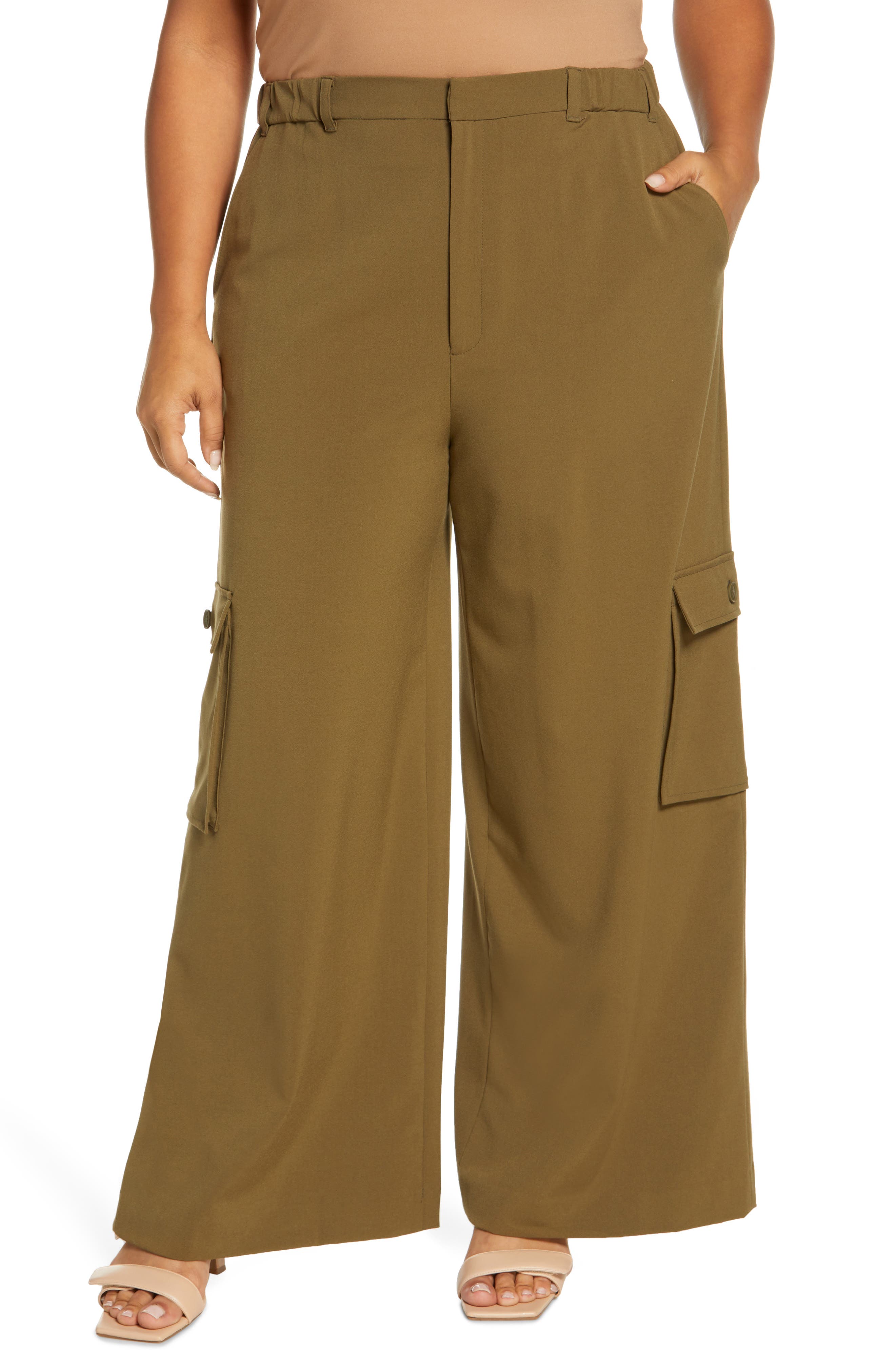 plus size brown cargo pants