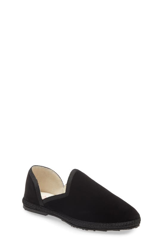 Click to view more detailed imagery on our partner's website The Row Kids' Little Girl's Friulane Velvet Slippers In Black