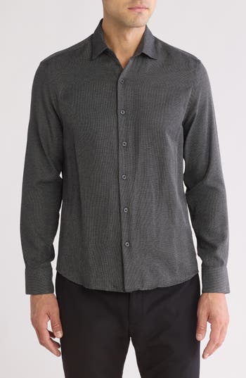 Westzeroone Rye Long Sleeve Button-up Shirt In Charcoal