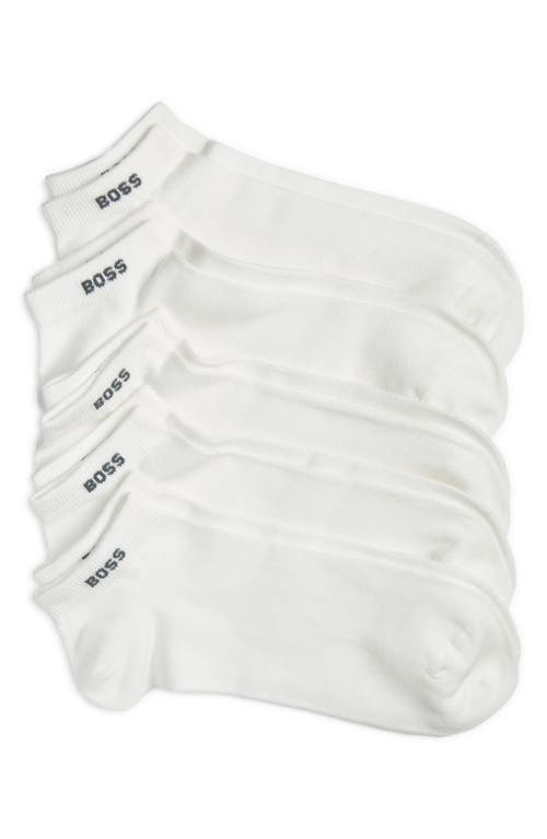 Shop Hugo Boss Boss 5-pack Logo Ankle Socks In White