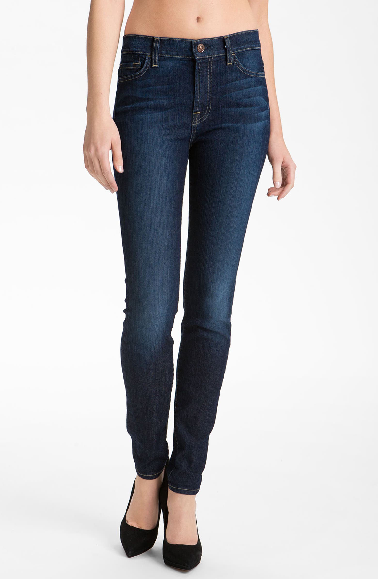 7 For All Mankind® 'The Skinny' Stretch Jeans (Rich Warm Blue) (Online ...