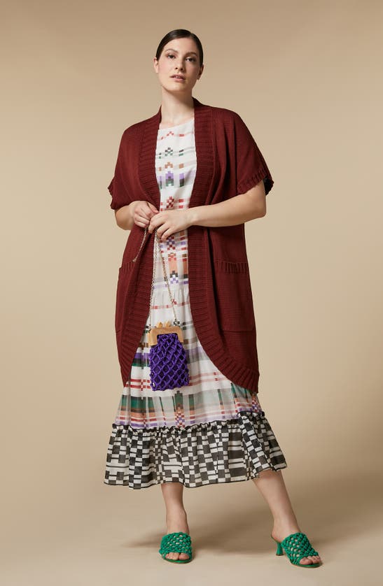 Shop Marina Rinaldi Galilea Print Sleeveless Voile Dress In Ivory