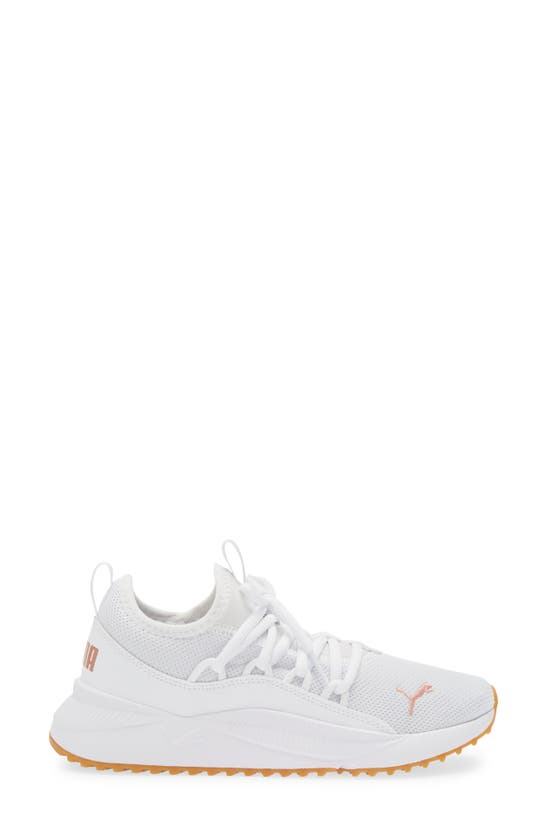 Puma Pacer Future Web Knit Sneaker In  White-copper Rose