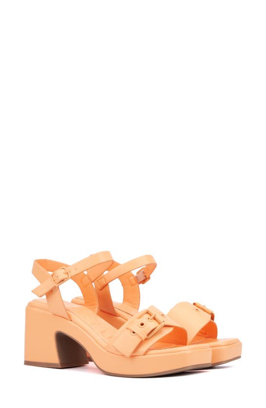 Shop Olivia Miller Slay Block Heel Sandal In Sorbet Orange