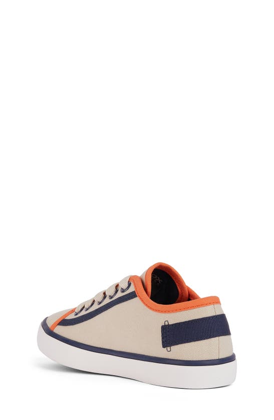 Shop Geox Kids' Gisli Sneaker In Beige/ Orange