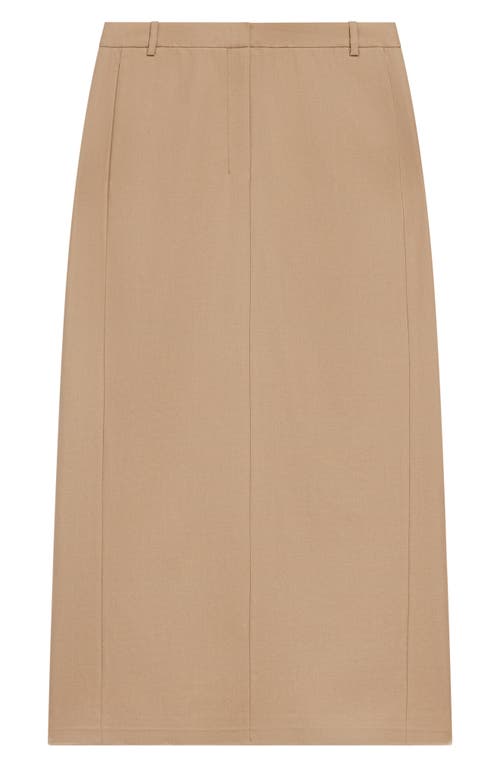 Shop Theory High Waist Midi Skirt In New Camel