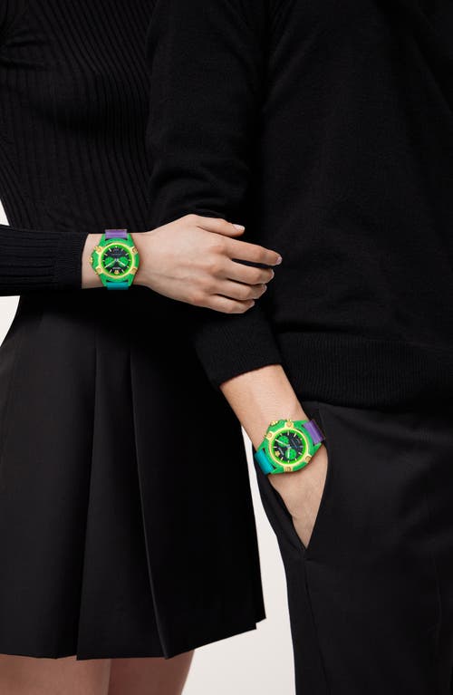 Versace Icon Active Chronograph, 44mm In Transparent Green
