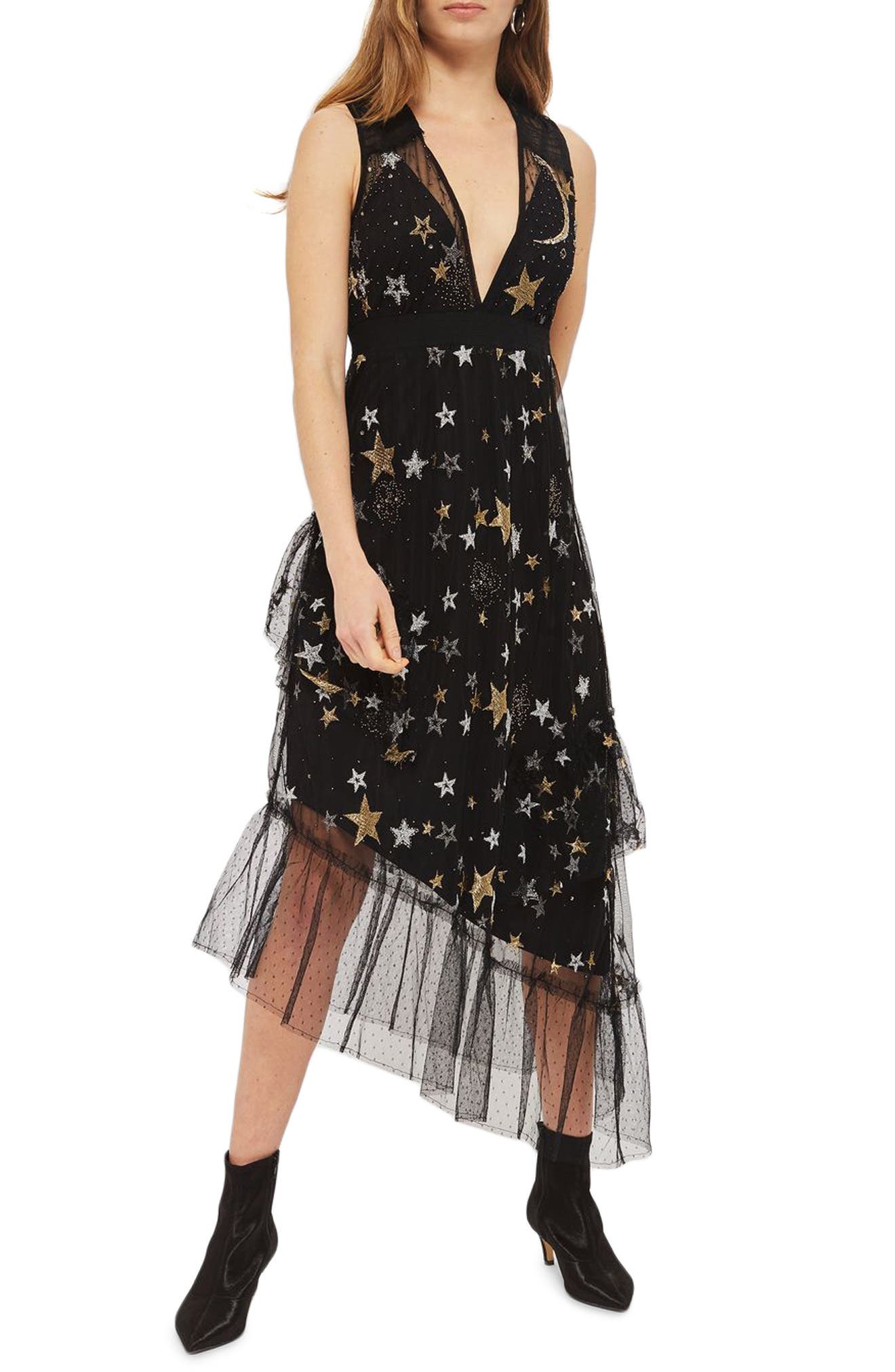 topshop star midi dress