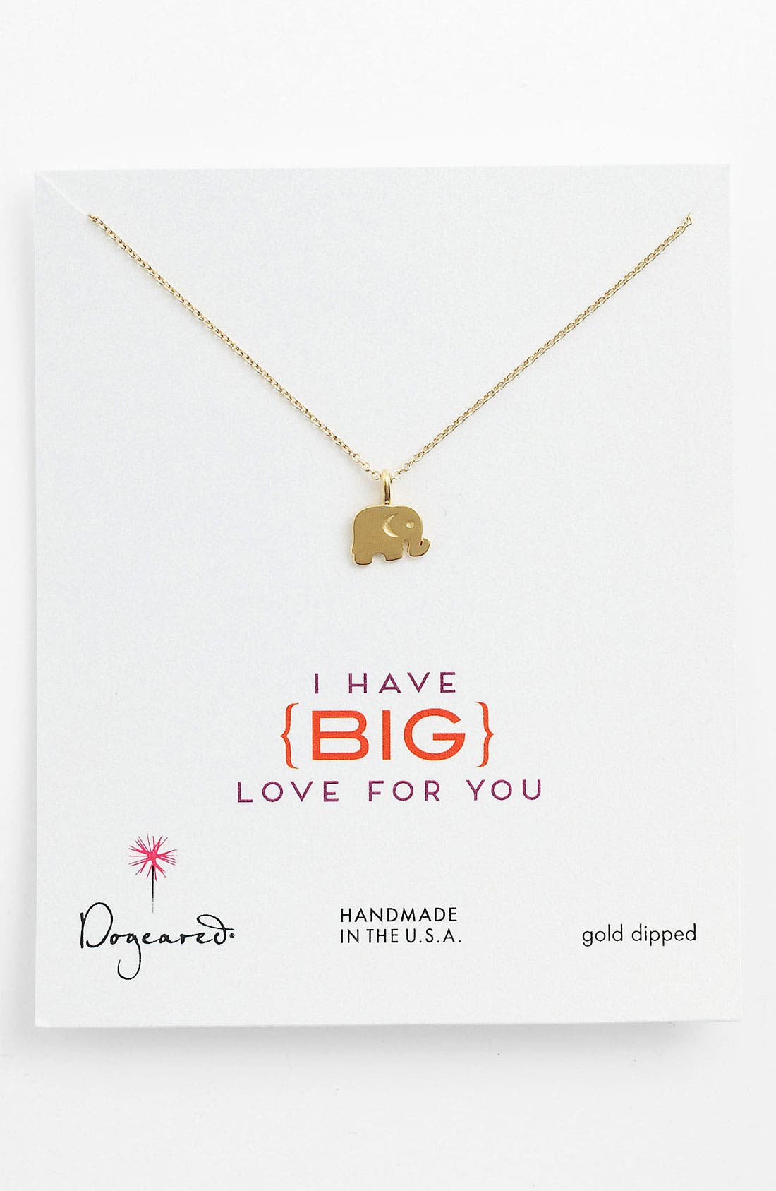 Dogeared 'Big Love for You' Elephant Pendant Necklace Nordstrom