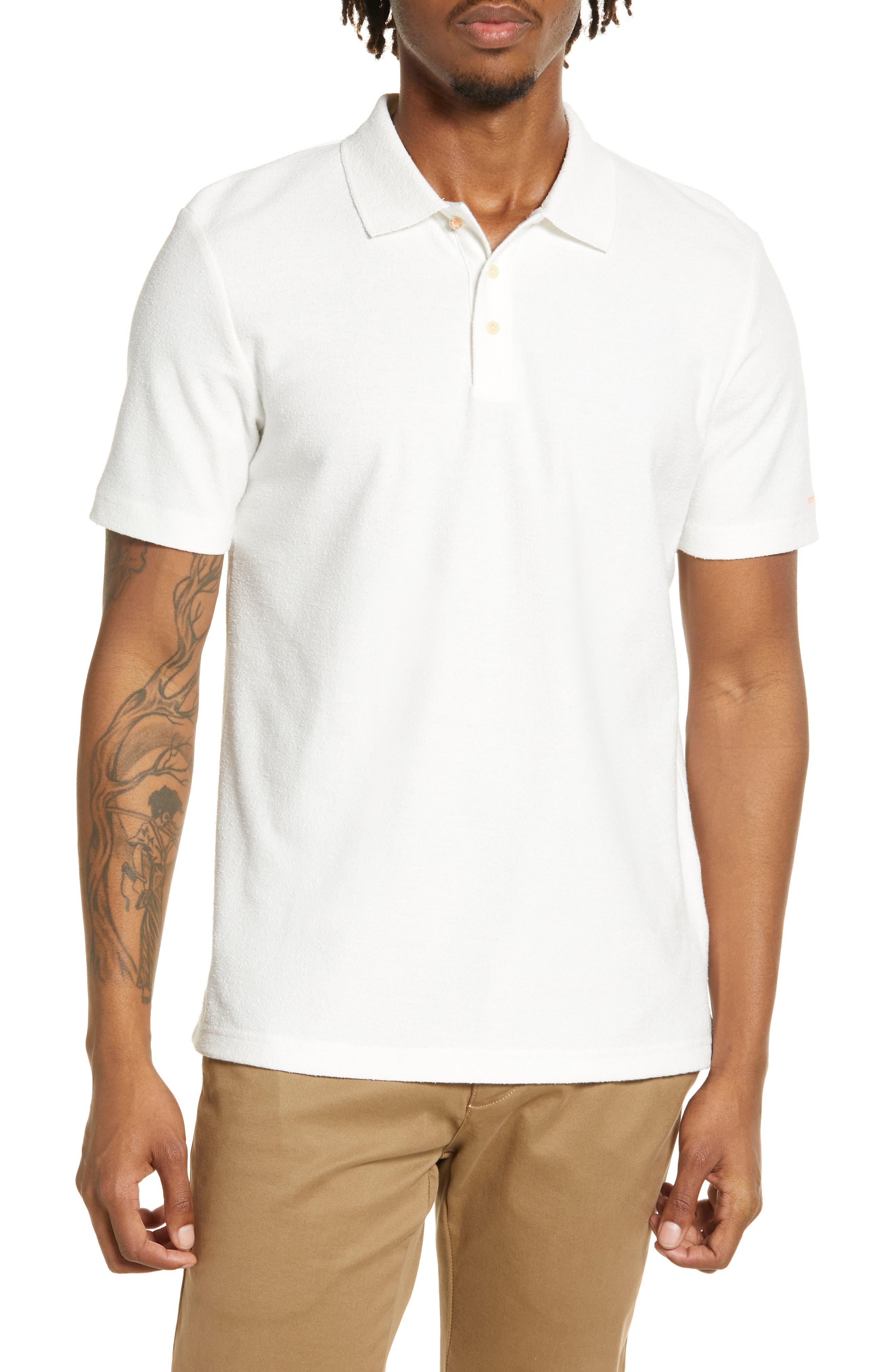 mens polo white tee