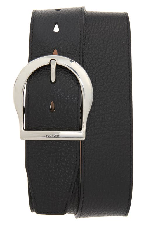 TOM FORD Western Grain Leather Belt Black at Nordstrom, Eu