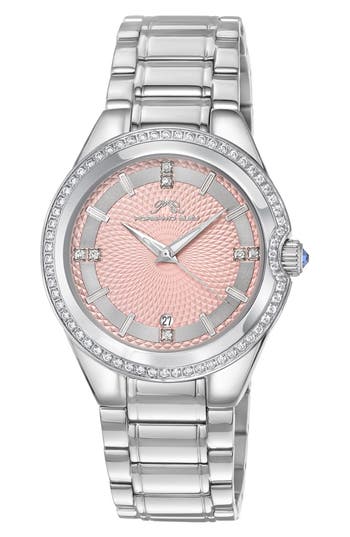 Porsamo Bleu Guilia Interchangeable Strap Watch, 37mm In Silver/white/baby Pink