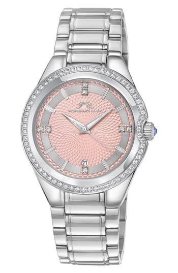 Shop Porsamo Bleu Guilia Interchangeable Strap Watch, 37mm In Silver/white/baby Pink