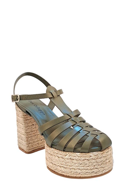 Tulum Platform Sandal in Moss Leather
