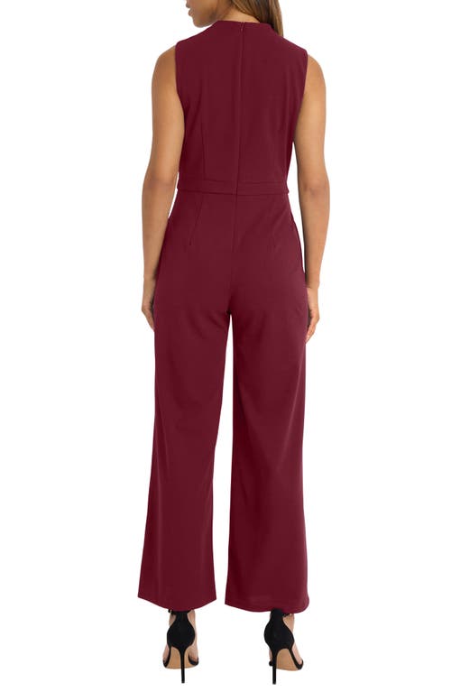 Maggy London Mock Neck Jumpsuit In Arresting Burgundy